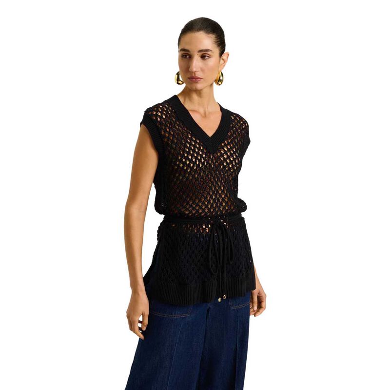 Veronika Maine Oversized Crochet Knit Tunic image number 0